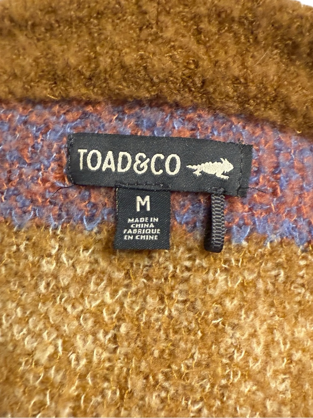 TOAD&CO Alpaca Blend Llama Fair Isle Sweater Women’s Medium Brown Wool Cozy - Picture 6 of 8